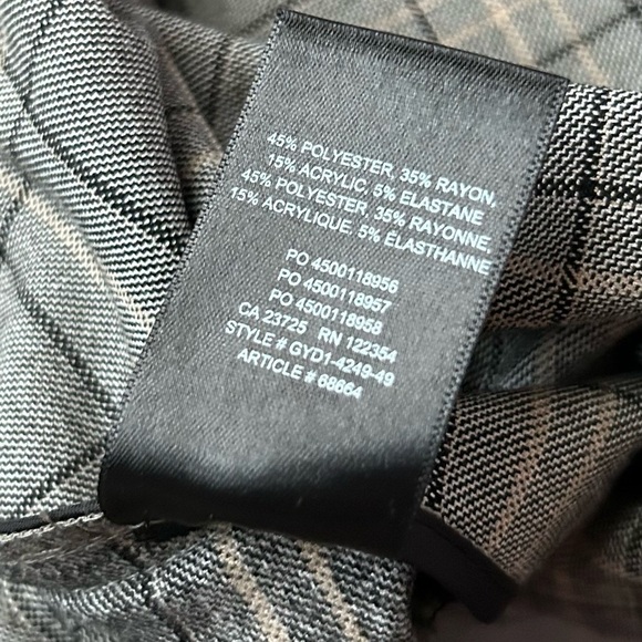 Aritzia Babaton Power Open Front Blazer Glen Plaid in Gray Sz 4 - Picture 11 of 11
